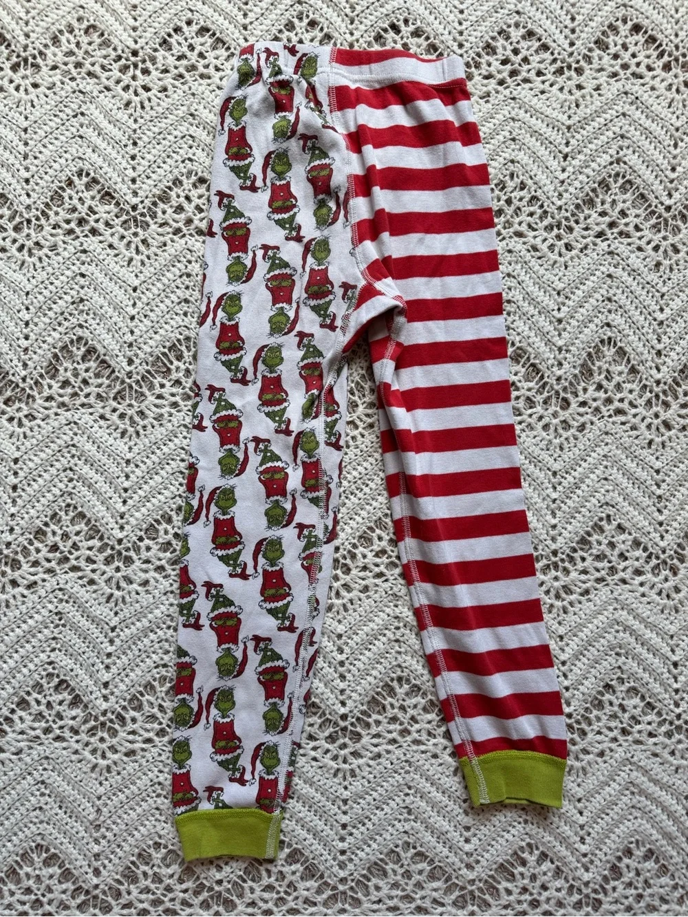 Hanna Andersson Kids Holiday Grinch Pajama Set Green & Red Organic Cotton 6/7